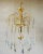 Beautiful luxury chandelier. with its romantic glass 'teardrops' really a feast for the eyes. Period: 1970s. Features a...