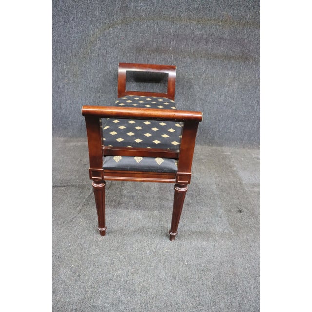 Black Hollywood Regency Mahogany Bench For Sale - Image 8 of 9
