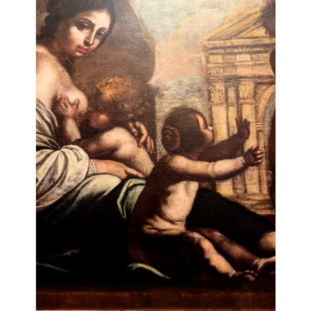 Baroque Francesco Furini, Christian Charity, 1600s, Oil on Canvas For Sale - Image 3 of 11