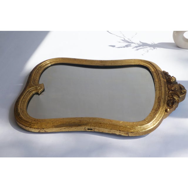 Vintage Italian Gold Gilt Scalloped Mirror, 1920s For Sale - Image 12 of 12