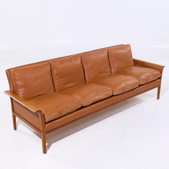 Fredrik Kayser Model-934 Mid Century Teak and Leather Sofa For Sale - Image 9 of 9