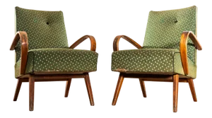 Armchair in Chevron Slub Jacquard Upholstery by Jaroslav Šmídek, 1950s