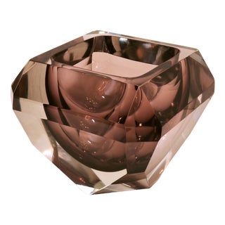 Vintage Murano Sommerso Diamond Bowl attributed to Alessandro Mandruzzato, Italy, 1970s For Sale