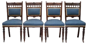 Victorian Solid Hardwood Dining Chairs from Maple & Co., Set of 4