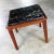 Lovely vintage square walnut frame mid-century modern end table or side table with gorgeous black marble insert top....