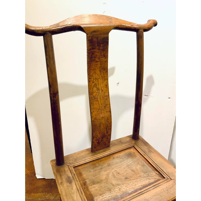 Asian Antique Asian Wood Side Chairs Pair For Sale - Image 3 of 8