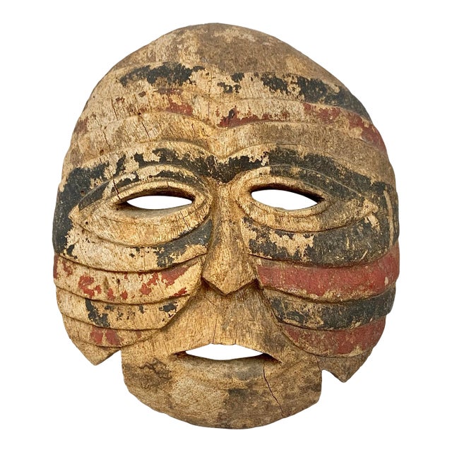 Vintage African Wooden Mask For Sale
