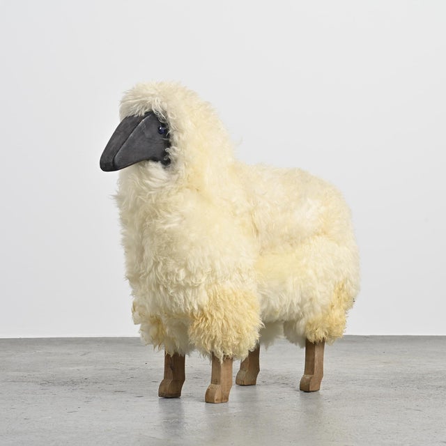 1980s Natural Wool Sheep, France, 1980s For Sale - Image 5 of 9