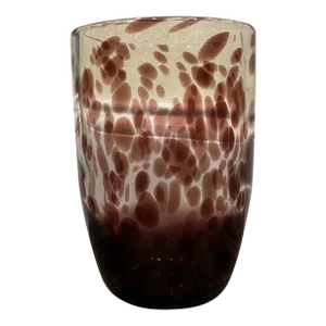 1960s Purple Tortoiseshell Blown Glass Art Vase Attributed to Murano