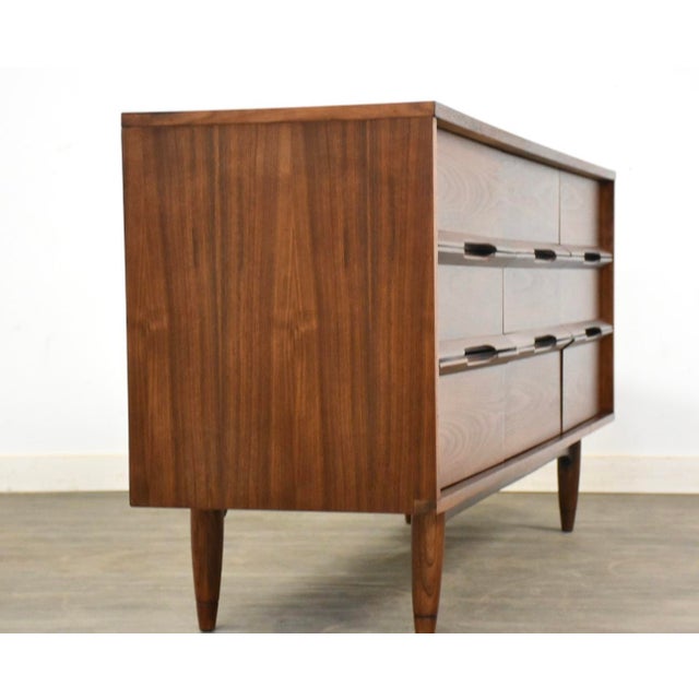 1960s Refinished Walnut Mid Century Dresser For Sale In Boston - Image 6 of 9