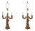 Antique Figural Nude Putti Gilt Wood Candelabra Table Lamp - a Pair For Sale