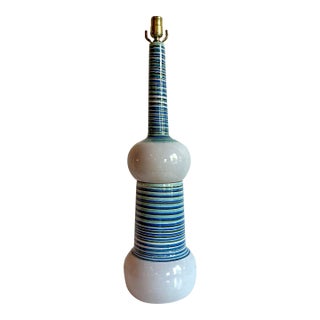 Vintage Mid 20th Century Martz Hand Painted Table Lamp For Sale