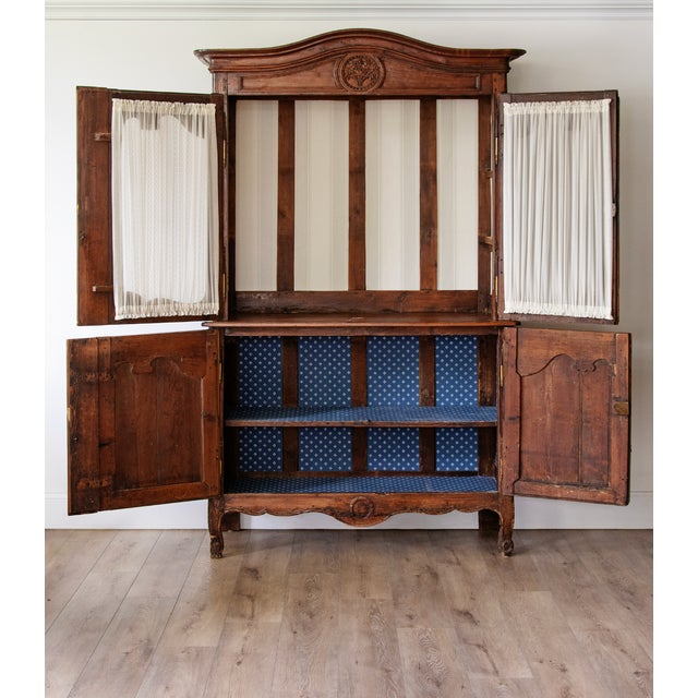 Rare 18th-Century French Louis XV Provincial Carved Buffet À Deux Corps | Ca. 1780 For Sale In New York - Image 6 of 7