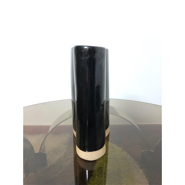 Black Space Age Ceramic Vase, 1970 For Sale - Image 8 of 11