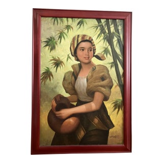 Oil Painting of a Young Philippine Woman For Sale