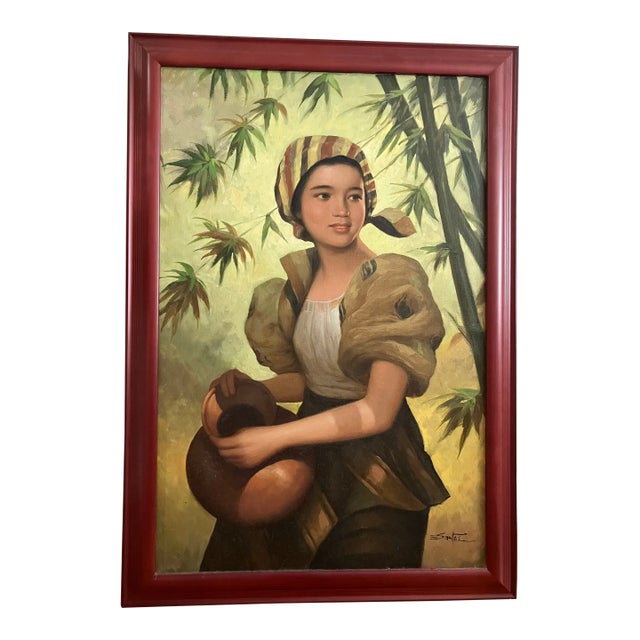 Oil Painting of a Young Philippine Woman For Sale