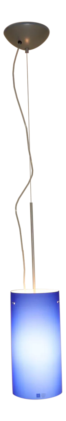 Aureliano Toso Mid-Century Modern Murano Blue Glass Pendant Lamp
