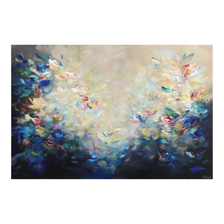 Burst of Creativity - Original Bright Abstract Floral Acrylic Painting on Canvas by Vè Boisvert For Sale