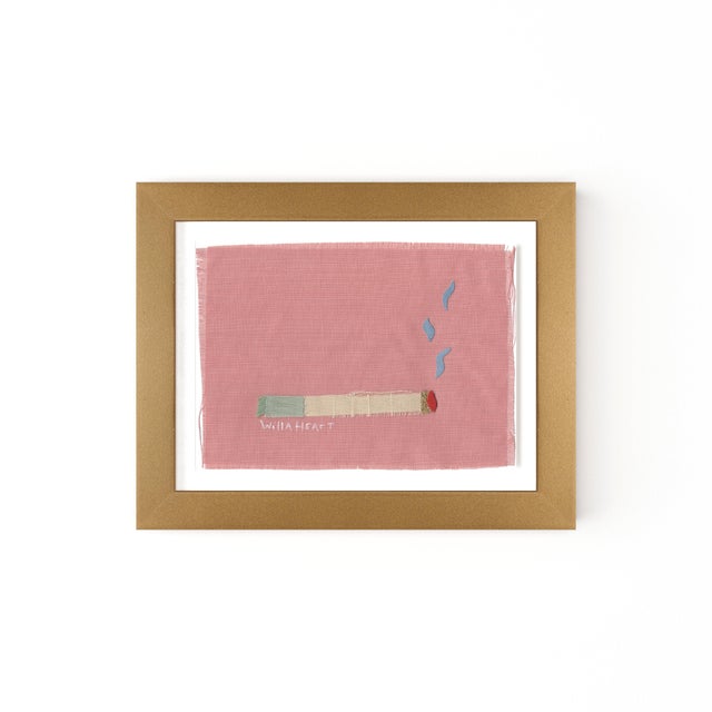 Willa Heart Roxanne The Seafoam Cigarette by Willa Heart in Gold Frame, Mini Art Print For Sale - Image 4 of 4