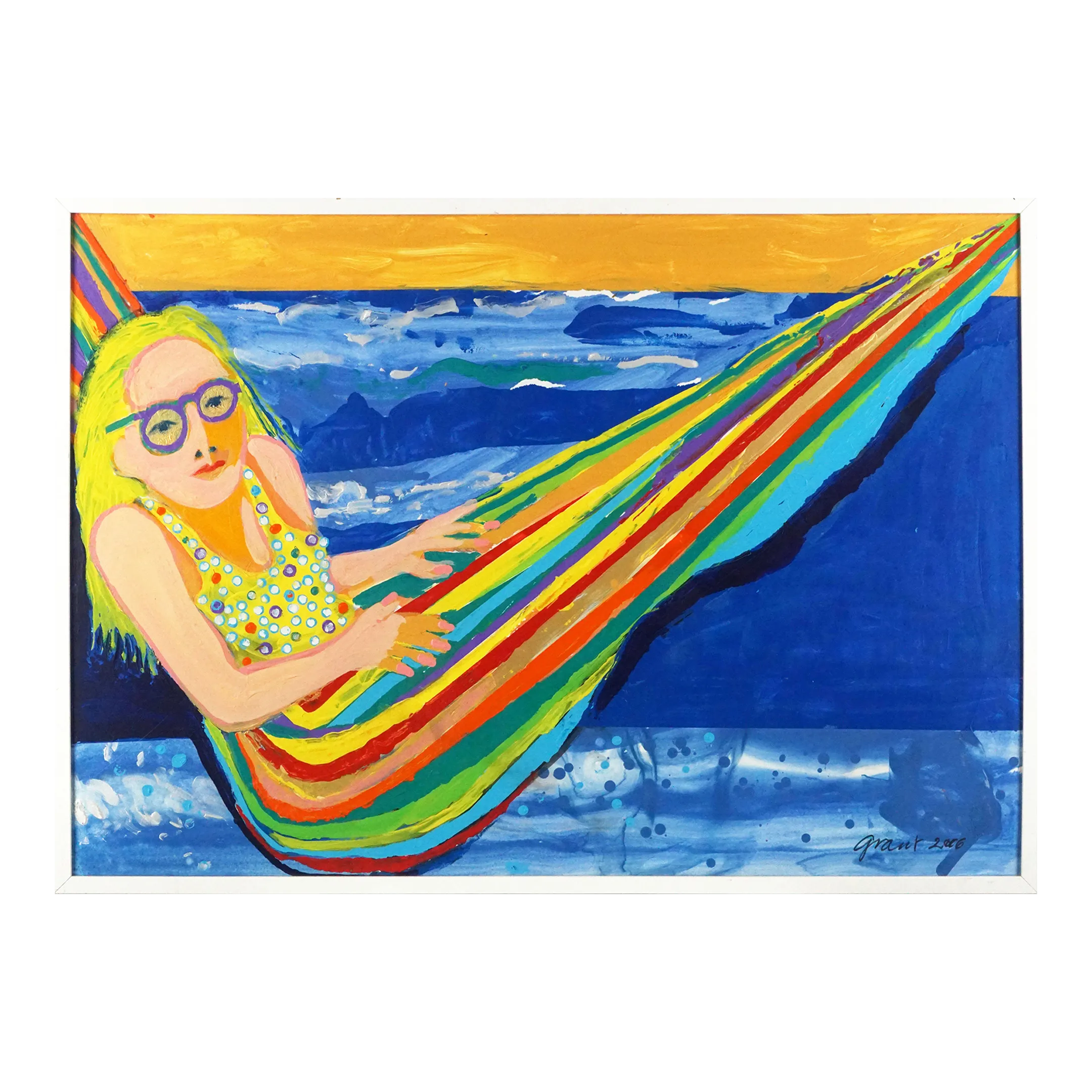 Simple Summer Days, Figure in a Hammock Pop Art Abstract by Marc