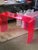Pink Neon Pink Lucite Console Table For Sale - Image 8 of 9