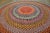 1930s Multi Background Wtih Folk Art Styles Round Antique American Braided Rug For Sale - Image 4 of 15
