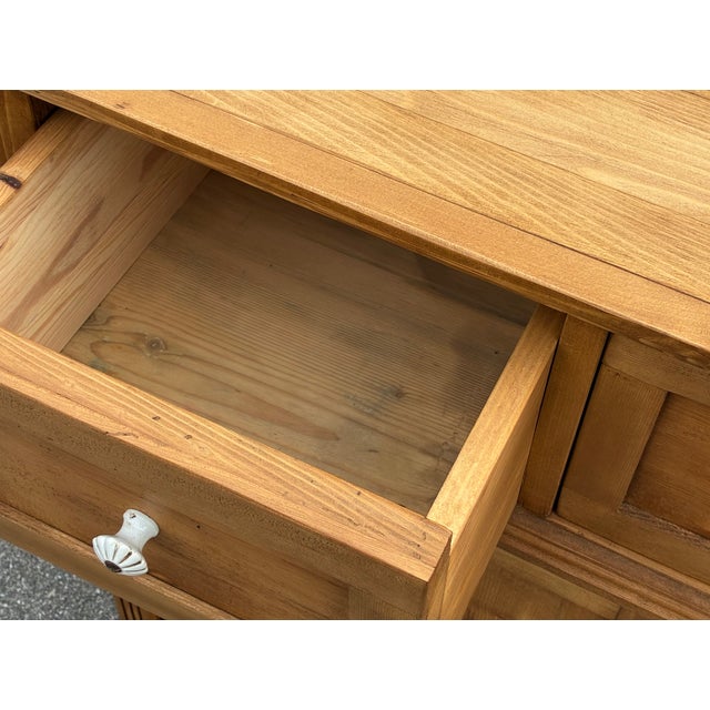 Pine Two Door Three Drawer Dresser Base For Sale - Image 13 of 15