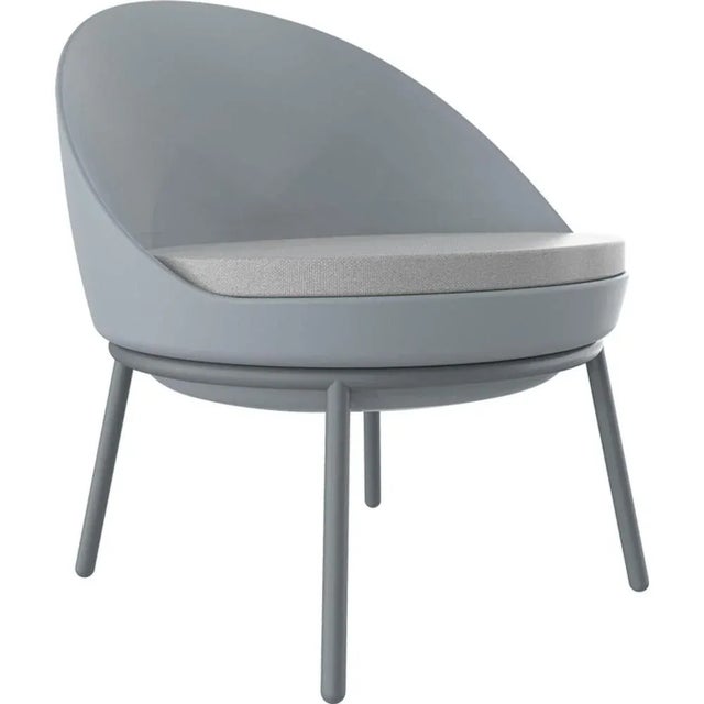 Lace grey lounge chair with cushion by mowee dimensions: d70 x w66 x h75.5 cm material: polyethylene, stainless steel...