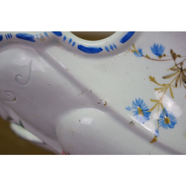 Antique Italian Nove Majolica Scalloped Footed Centerpiece Monteith Bowl 18" For Sale - Image 13 of 18