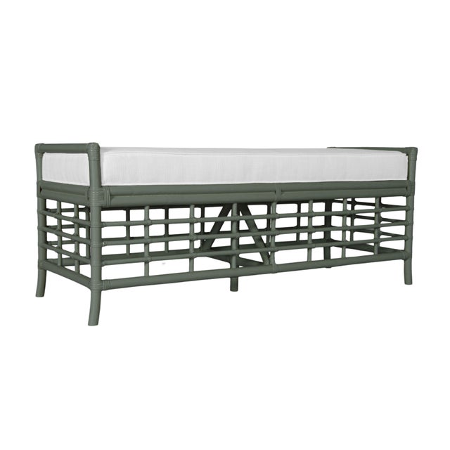 Not Yet Made - Made To Order Luna Bench - Evergreen For Sale - Image 5 of 7