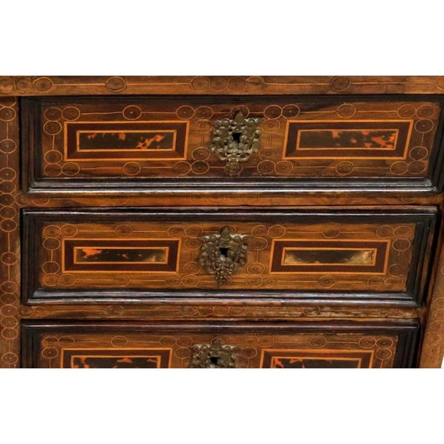 18th Century Antique European Baroque Period Spanish Italian Bargueño Table Cabinet on Stand For Sale - Image 5 of 18