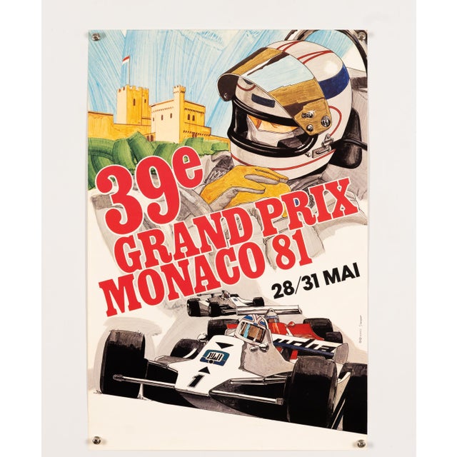 Grand Prix De Monaco 39e 1981 Limited Edition Motorsport Poster by J. Grognet For Sale - Image 3 of 10