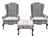 Elevate your space with this striking pair of Vintage Ethan Allen Queen Anne Wingback Chairs, combining timeless American...