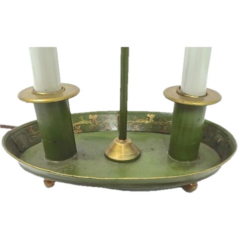 Antique French Tole Bouillette Lamp For Sale - Image 4 of 5