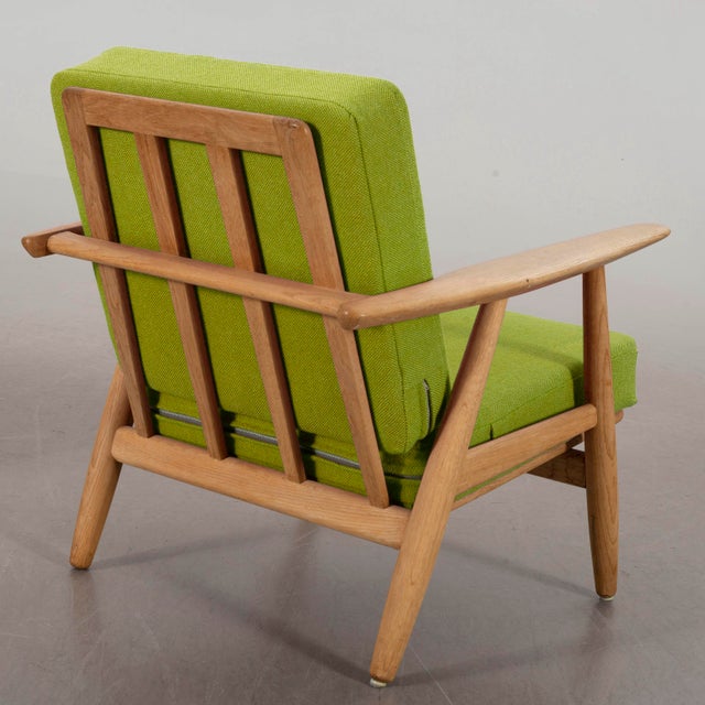 Wood 1960s Hans Wegner Ge240 Cigar Chair and Ottoman Getama Denmark For Sale - Image 7 of 8