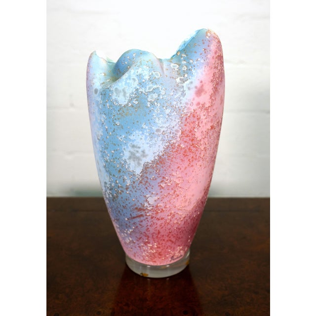 Large Modernist Raku Fired Abstract Pottery Vase by Tony Evans For Sale - Image 13 of 14