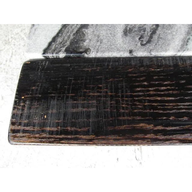 Wood Contemporary Modern Marble-Top Cocktail Table For Sale - Image 7 of 8