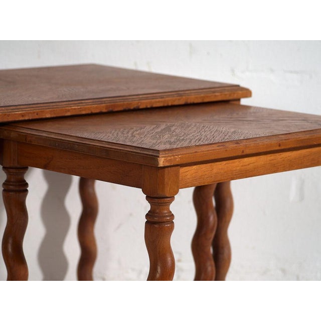 Nesting Tables in Oak, Set of 2 For Sale - Image 6 of 13