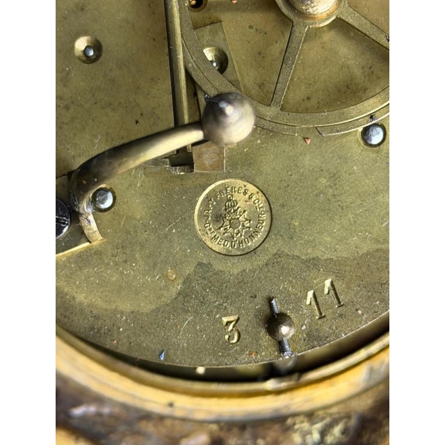 Antique Napoleon III Mantel Clock in Bleu De Sèvres Porcelain and Chased Ormolu, 1865 For Sale - Image 14 of 17
