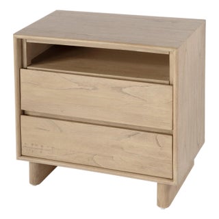 Halmstad 24 in. W Wood Panel 2 Drawer Nightstand with Soft-Closing Drawers, Blonde Oak For Sale