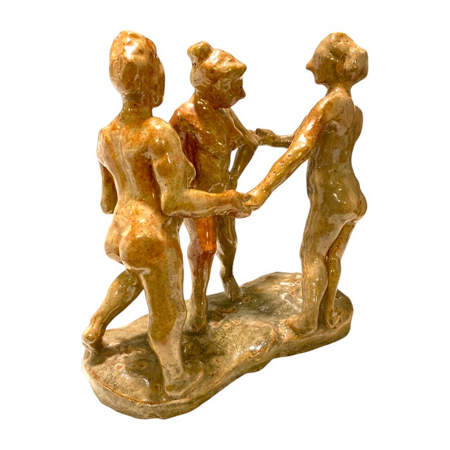 Contemporary Late 20th Century Three Graces Ceramic Sculpture Greek Mythology San Francisco Bay Area Artist For Sale - Image 3 of 18