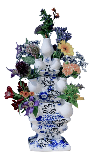 Delft Blue Colored Tulip Vase Set by Loes Van Delft, 2026, Set of 2