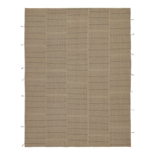 Rug & Kilim’s Modern Kilim in Beige & Brown Stripes For Sale