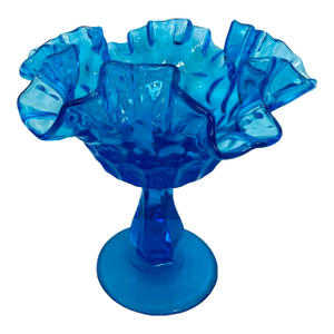 Fenton Thumbprint "Colonial Blue" Compote Dish