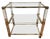 Art Deco Bar Trolley in Gold and Glass by Pierre Vandel, 1970s For Sale