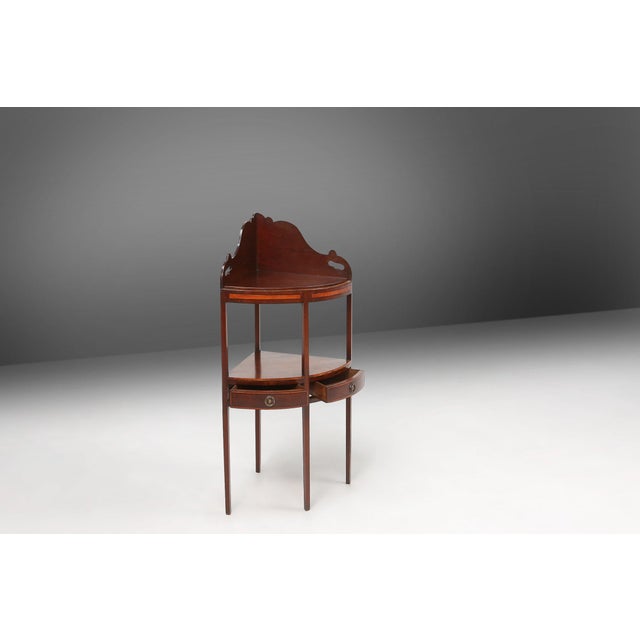 Vintage Corner Cabinet with Wood Inlay and Drawers, France, 1850s For Sale - Image 4 of 12