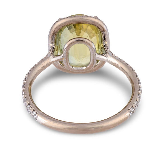 Vintage Gia 3.73 Carat No Heat Sapphire Diamond 18k White Gold Ring, Size 5.5 For Sale In Los Angeles - Image 6 of 7