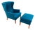 Set of 20th Century Wingback Armchair with Ottoman, Denmark, 1950s For Sale