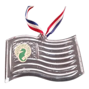 Vintage Waterford Crystal Us Flag Ornament