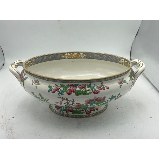 Ceramic Antique Mintons of England Tureen With Handled Lid Indian Tree Pattern For Sale - Image 7 of 11
